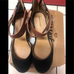 Espadrille Sandals back zipper w/leather strap 10W